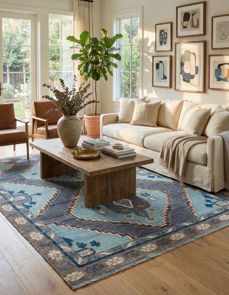 Detail image of 8' 10 x 12' 6  Hand Knotted Moroccan Wool Rug