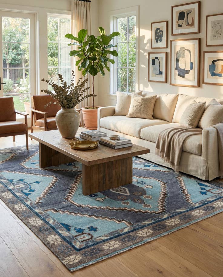 Detail image of 8' 10 x 12' 6 Hand Knotted Moroccan Wool Rug