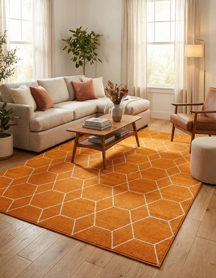 Detail image of  10' x 14' Lattice Frieze Rug