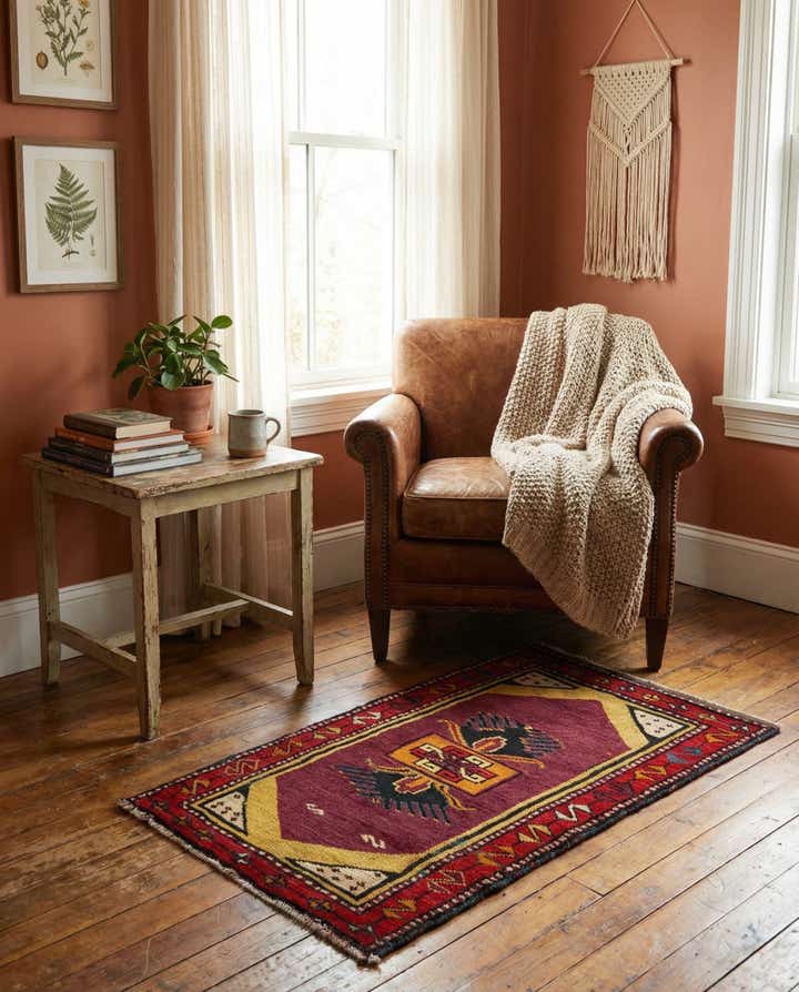 1' 9 x 3' 1 Hand Knotted Anatolian Wool Rug