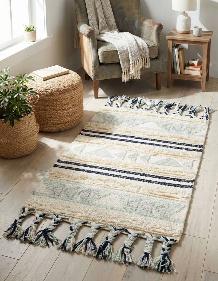 Detail image of 2' x 3' 1  Hand Woven Arizona Wool Rug