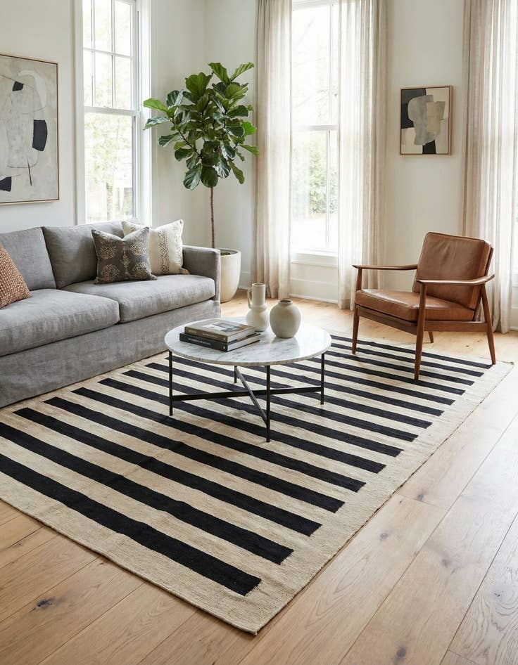 Detail image of 5' 7 x 7' 8  Hand Woven Kilim Modern Wool Rug