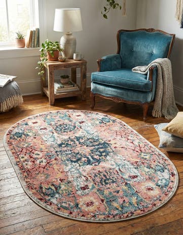 Pink Charleston Oval Rug
