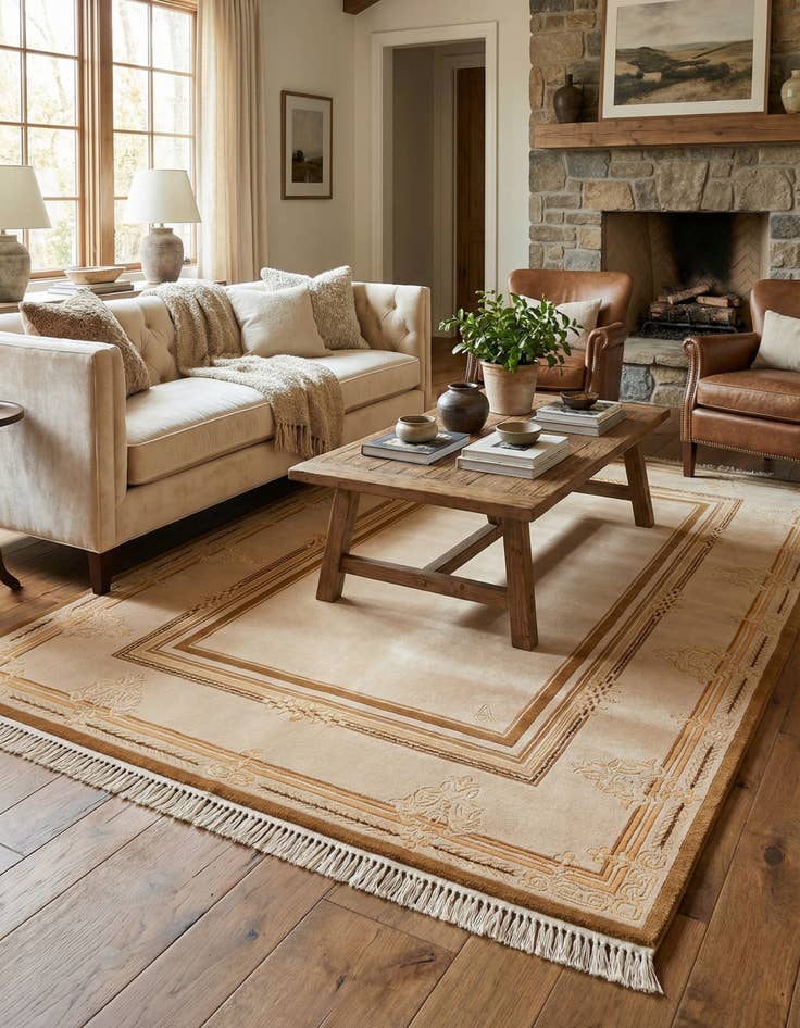 Detail image of 3' 11 x 5' 11  Hand Knotted Darya Wool Rug