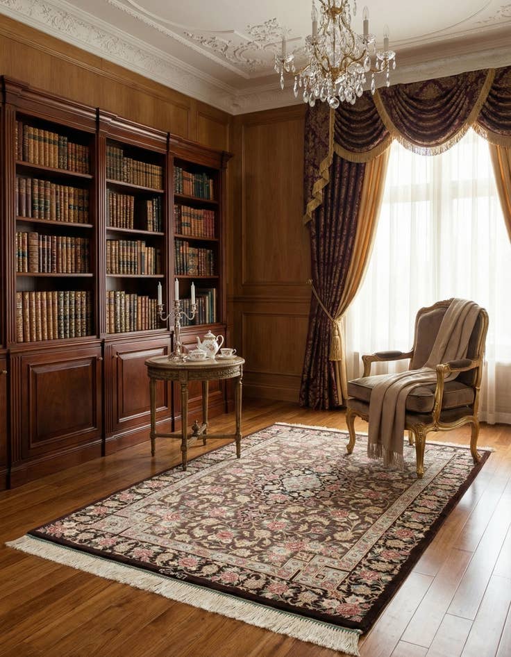 Detail image of 2' 7 x 3' 11 Ghom Silk Rug