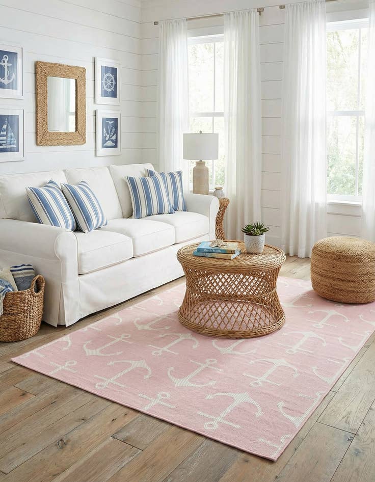 Detail image of 5' 3 x 8'  Washable Coastal Indoor / Outdoor Rug