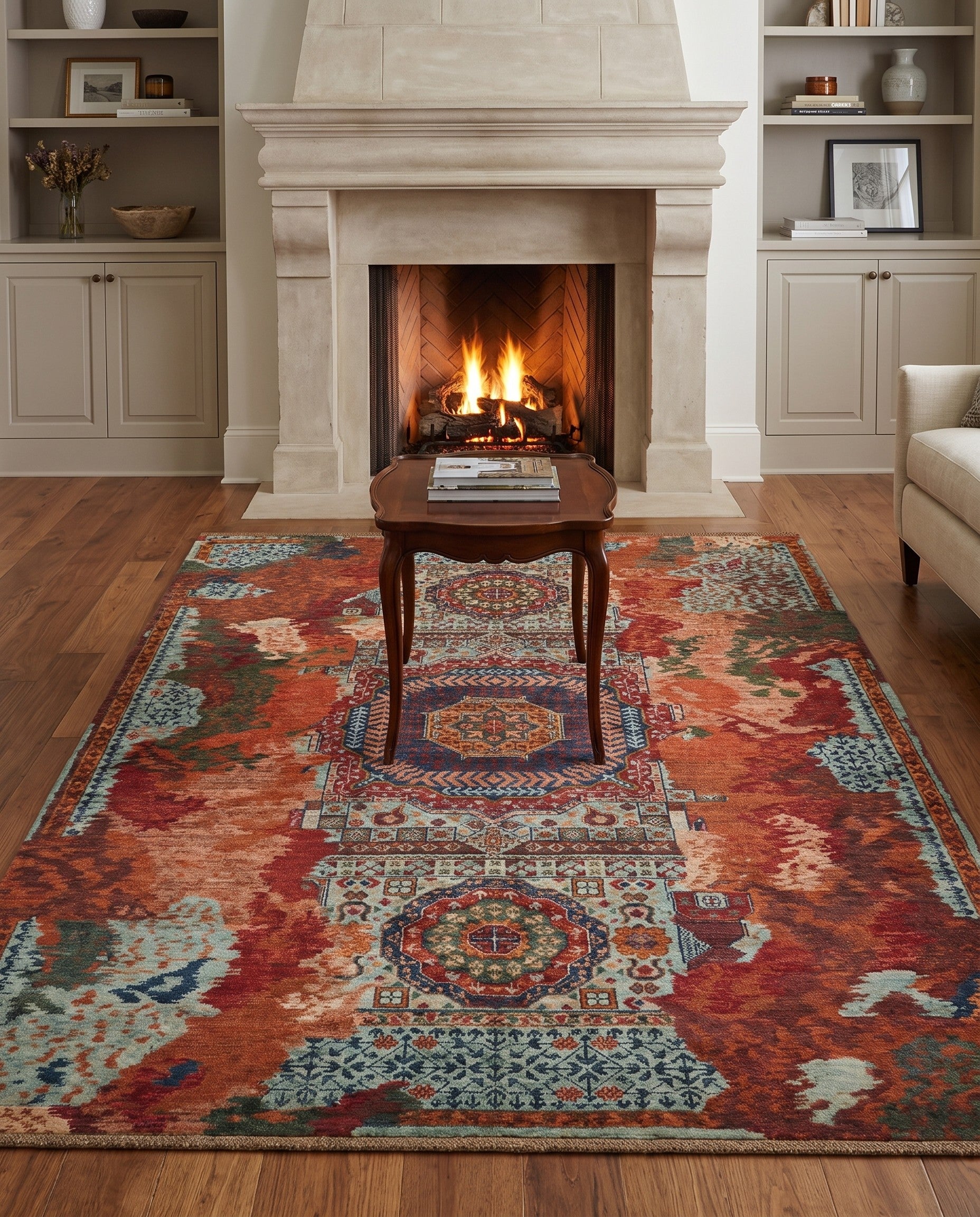 5' 1 x 6' 10 Hand Knotted Mamluk Ziegler Rug