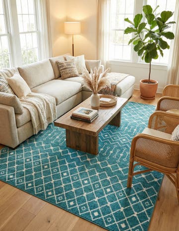 9' x 12' Moroccan Trellis Rug