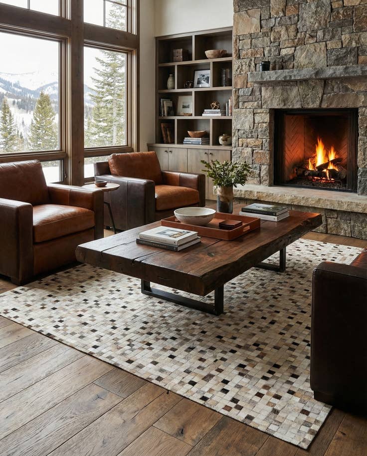 Detail image of 8' x 9' 11 Cowhide Stocks Rug