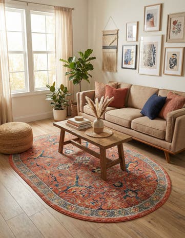 Brick Red Lola Oval Rug