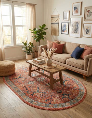 Brick Red Lola Oval Rug