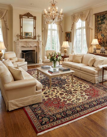 6' 7 x 10' Hand Knotted Qom Persian Rug
