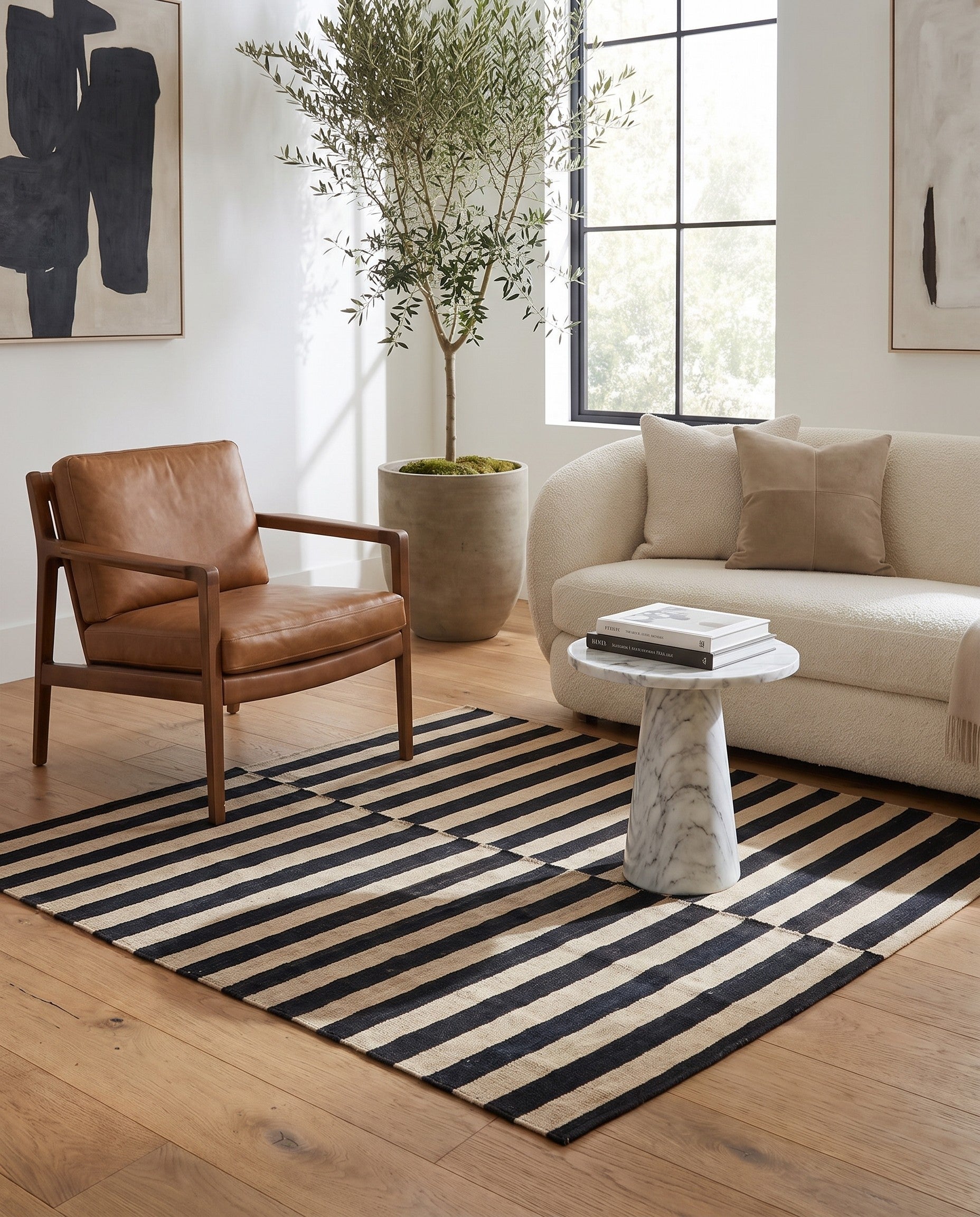 5' 3 x 5' 3 Hand Woven Kilim Modern Wool Square Rug