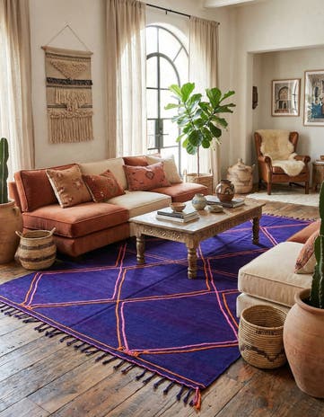 6' 9 x 9' 6 Hand Knotted Moroccan Wool Rug