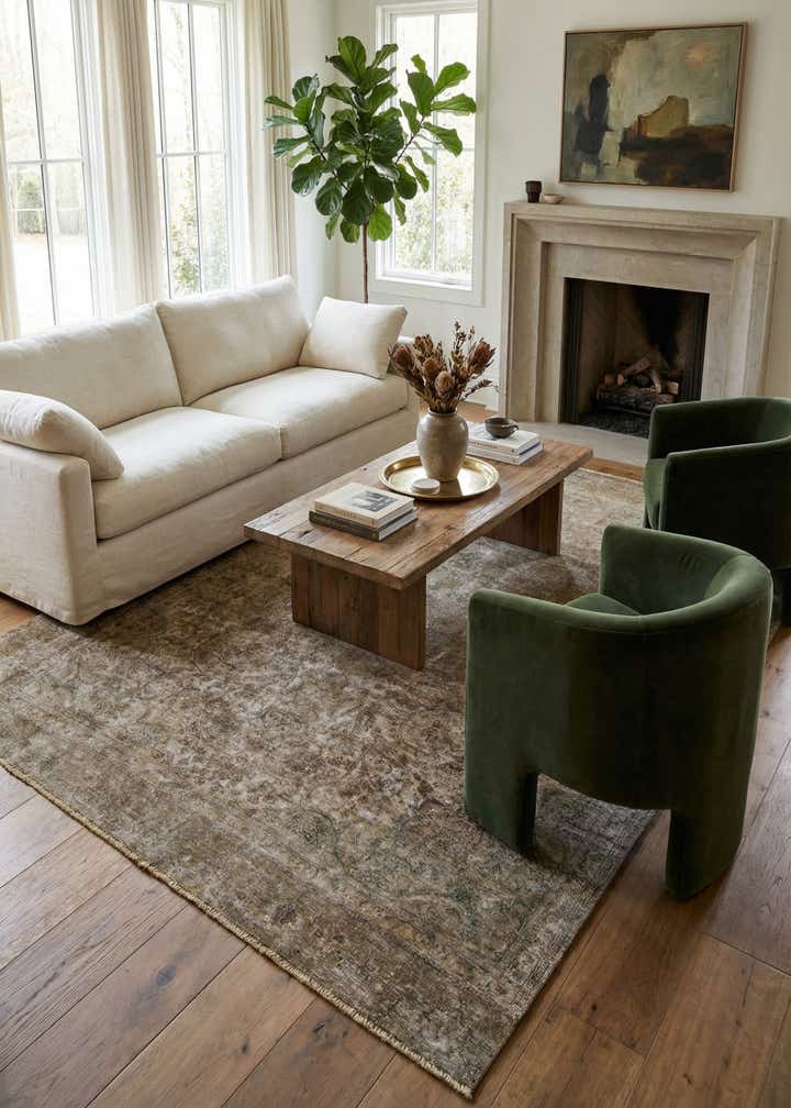 8' x 12' Hand Knotted Ultra Vintage Persian Wool Rug