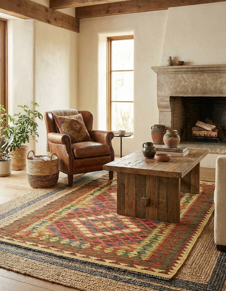 Detail image of 3' 3 x 5' 2  Hand Woven Kilim Maymana Wool Rug