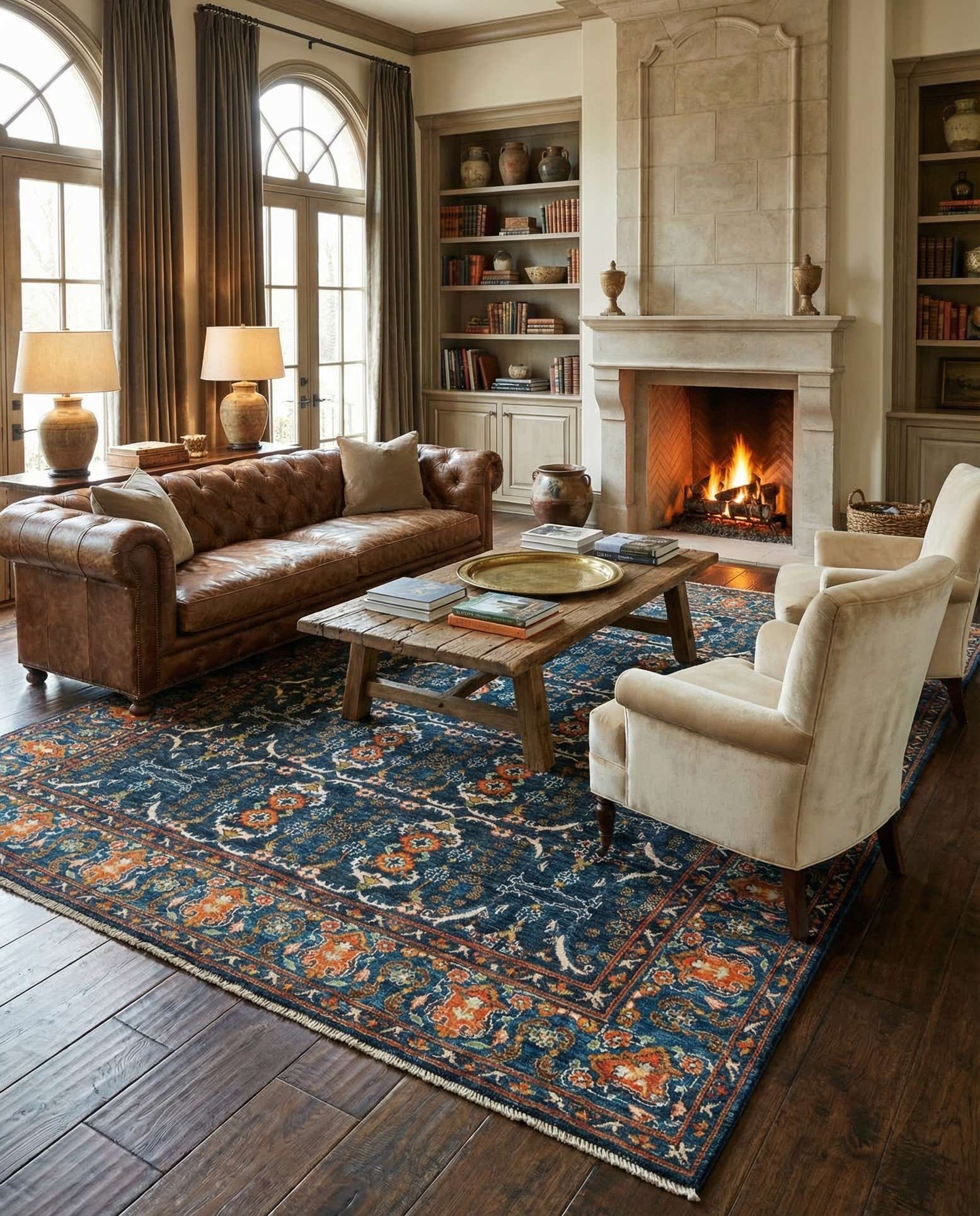 8' 9 x 9' 9 Hand Knotted Oushak Wool Rug