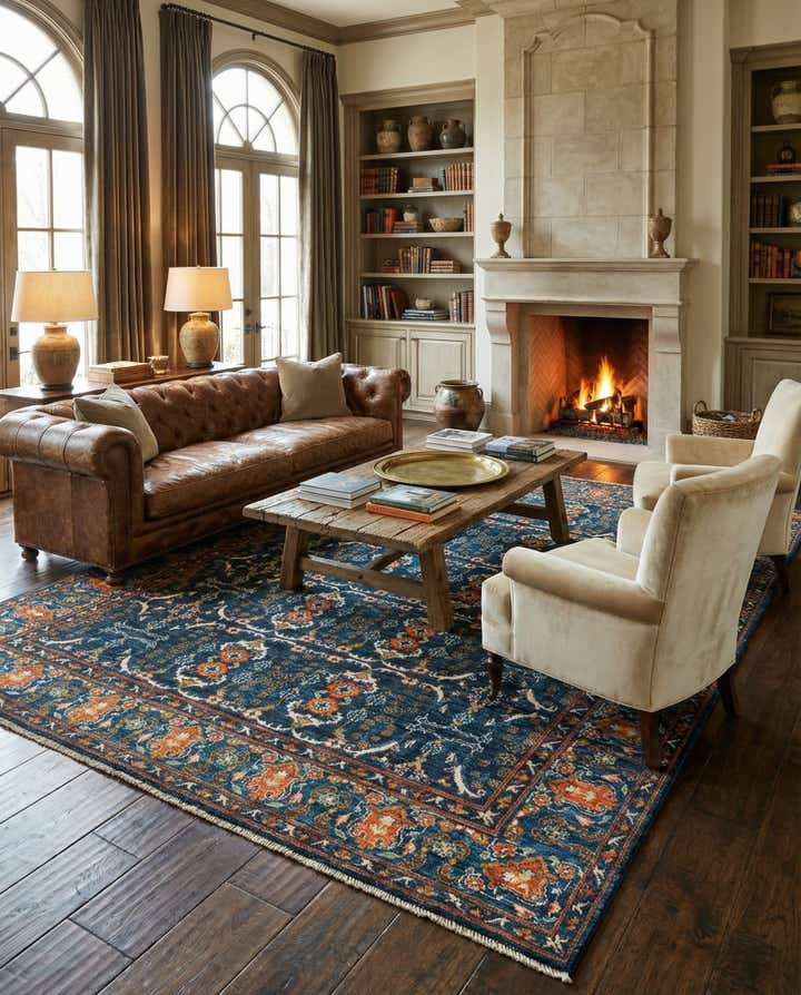 8' 9 x 9' 9 Hand Knotted Oushak Wool Rug