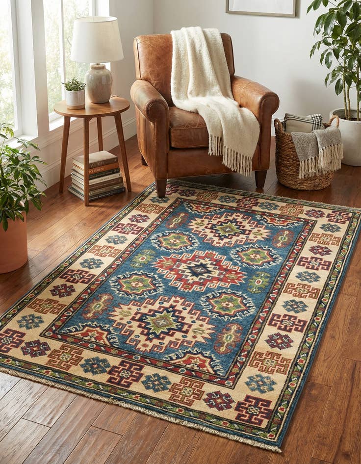 Detail image of  2' 9 x 4' 2  Hand Knotted Kazak Rug