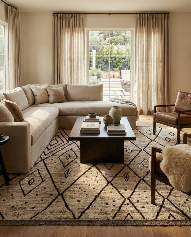 Detail image of 8' 6 x 9' 6 Hand Knotted Moroccan Wool Rug