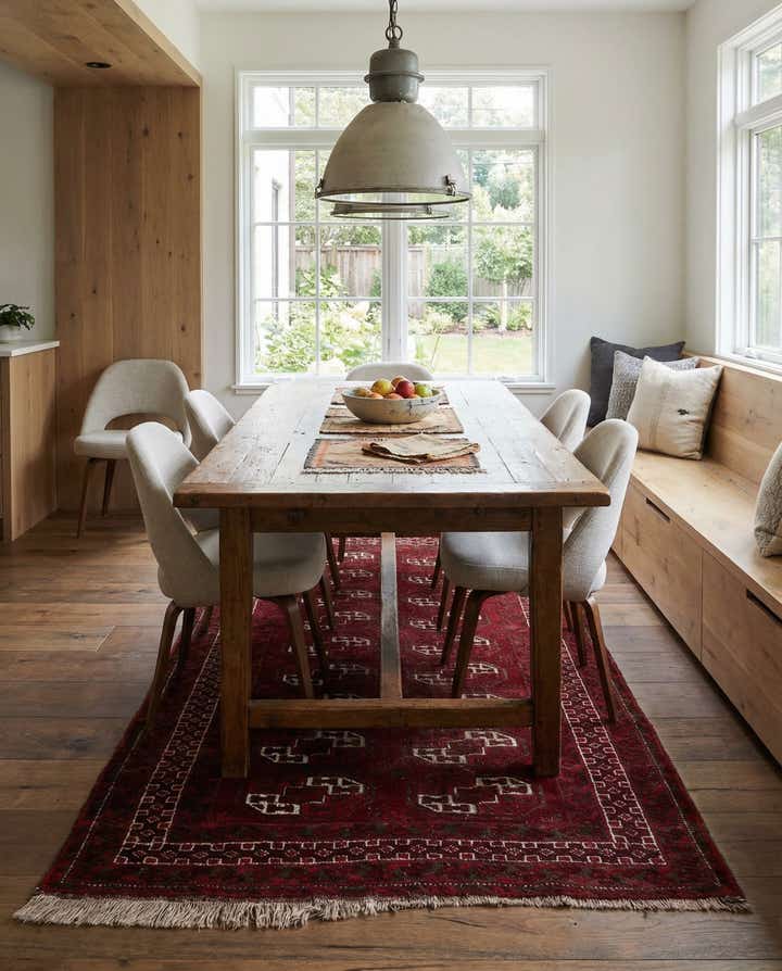 3' 10 x 7' 2 Hand Knotted Afghan Akhche Wool Rug