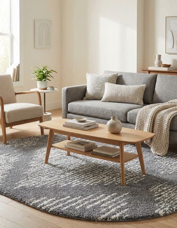 Gray Serenity Shag Oval Rug