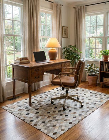 4' 1 x 6' Cowhide Stocks Rug