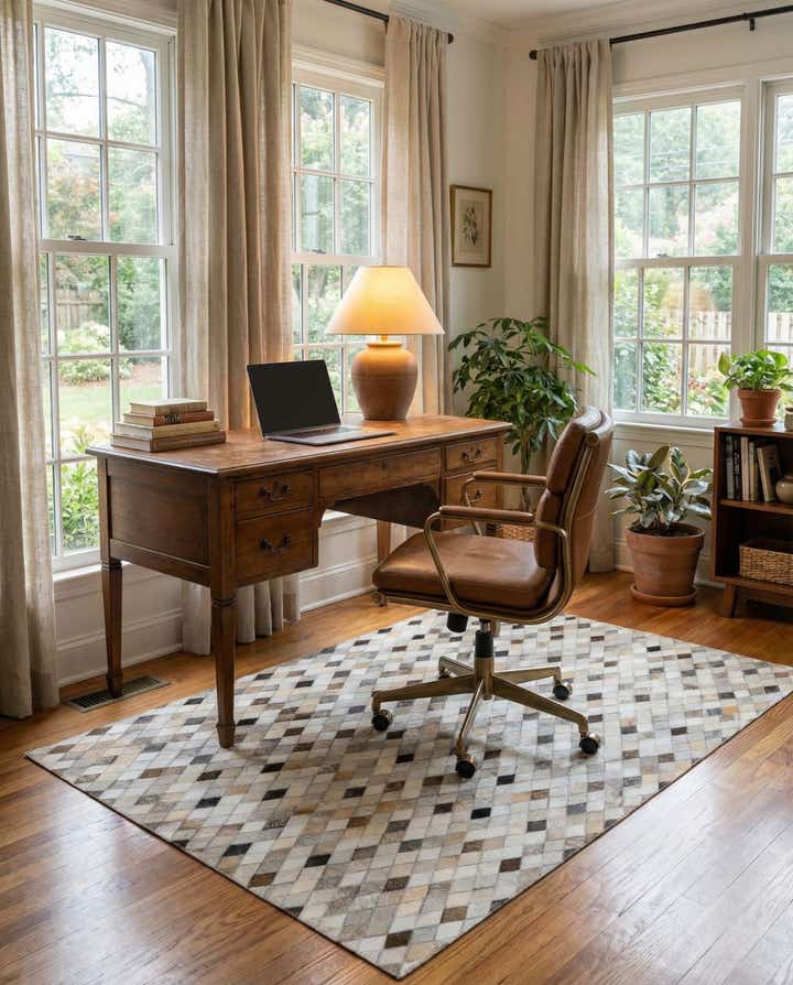 4' 1 x 6' Cowhide Stocks Rug