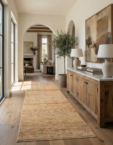 3' 11 x 9' Hand Knotted Modern Ziegler Runner Rug