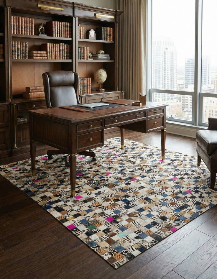 Detail image of 5' x 8' Cowhide Leather Rug