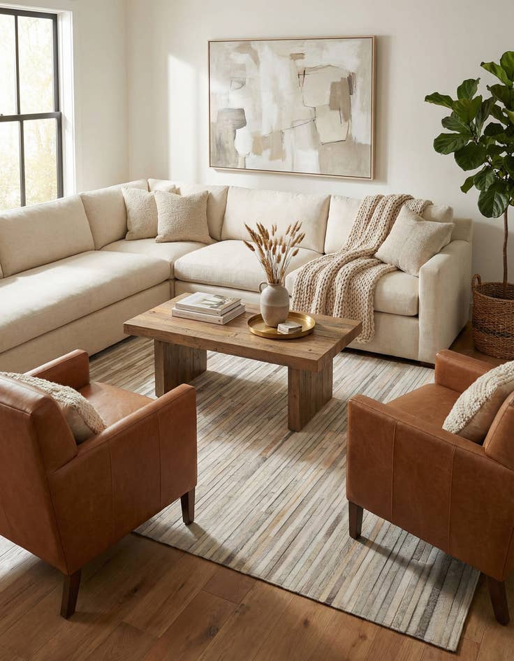 Detail image of  5' 1 x 8' 2 Cowhide - Patchwork Rug