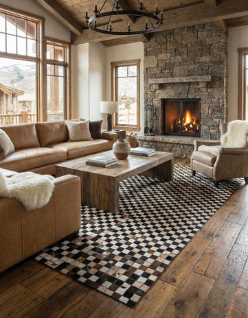 5' x 8' Cowhide Leather Rug