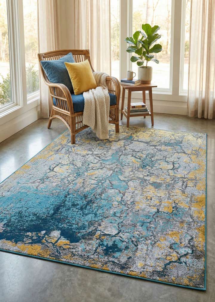 6' x 9' Easy-Clean Modern Indoor / Outdoor Rug