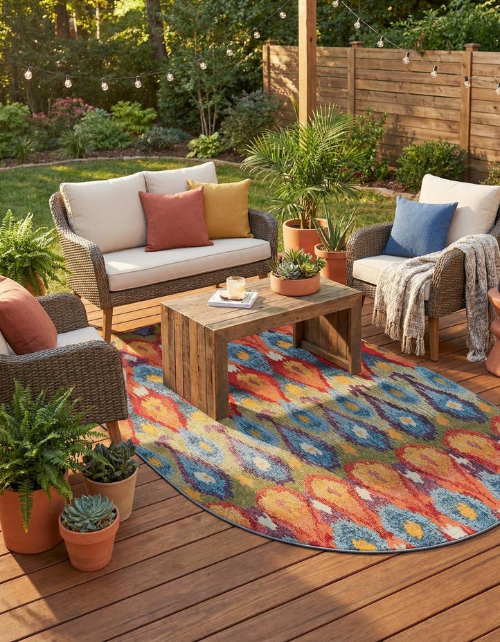 5' 3 x 8' Easy-Clean Modern Indoor / Outdoor...