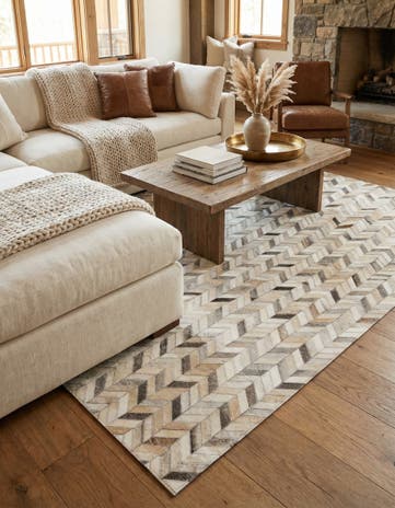 4' 7 x 6' 8 Cowhide Stocks Rug