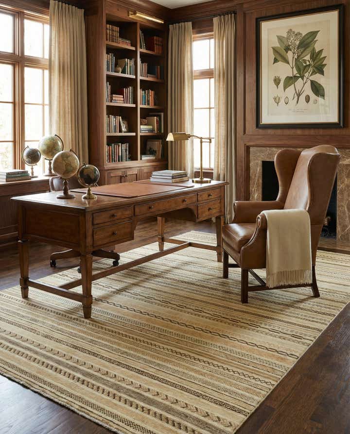 6' 4 x 9' 6 Hand Knotted Modern Ziegler Rug