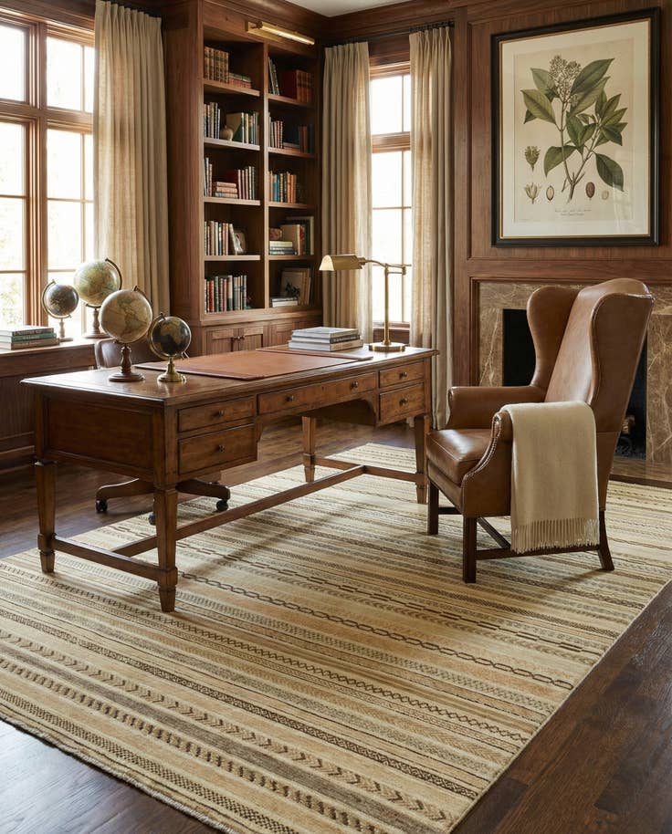 Detail image of 6' 4 x 9' 6 Hand Knotted Modern Ziegler Rug