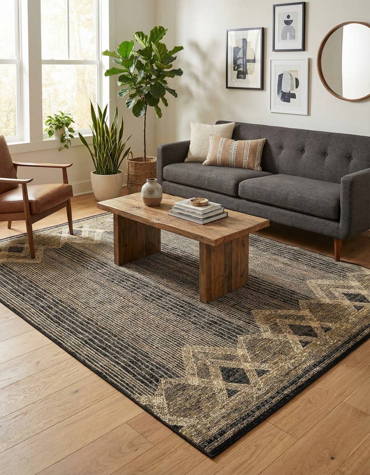 Detail image of 7' x 10' Easy-Clean Modern Indoor / Outdoor Rug