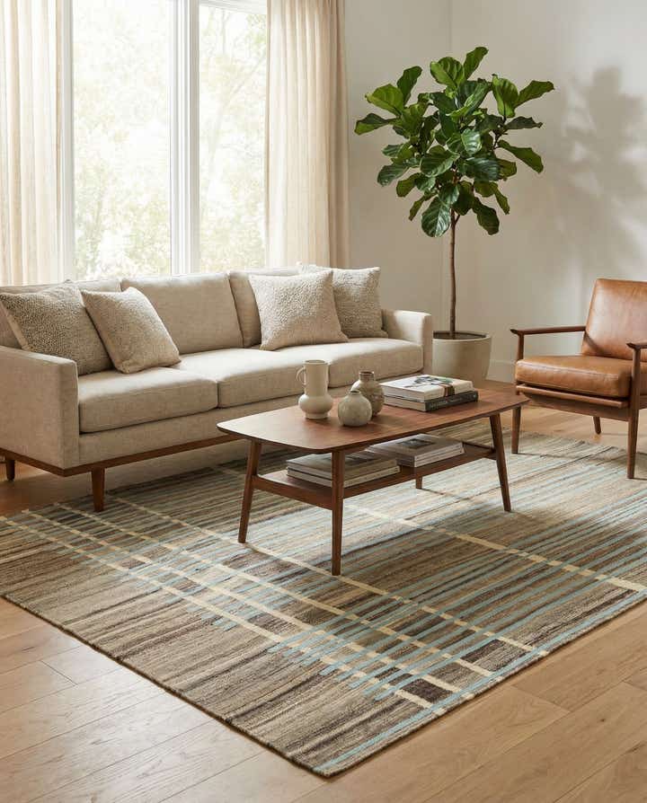 5' 6 x 8' Hand Woven Kilim Modern Wool Rug