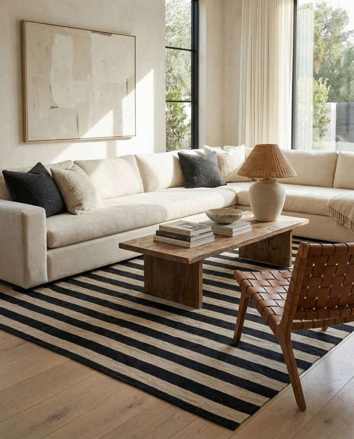 6' 7 x 9' 7 Hand Woven Kilim Modern Wool Rug