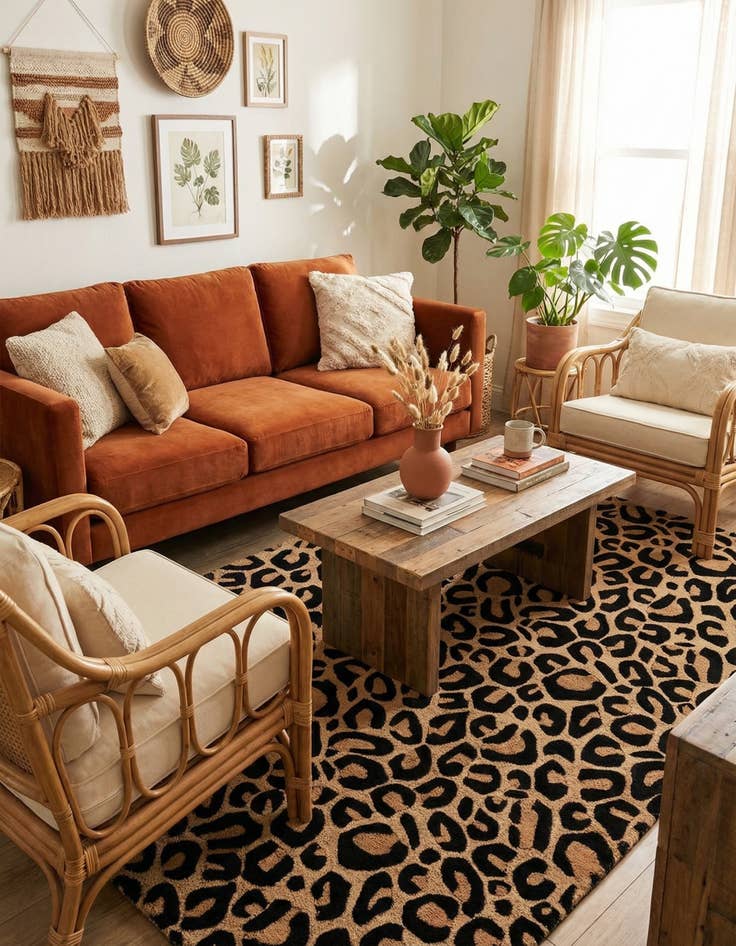 Detail image of 4' 1 x 6' 1 Hand Tufted Safari Wool Rug