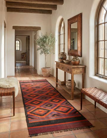 4' x 12' Hand Woven Kilim Fars Wool Runner Rug