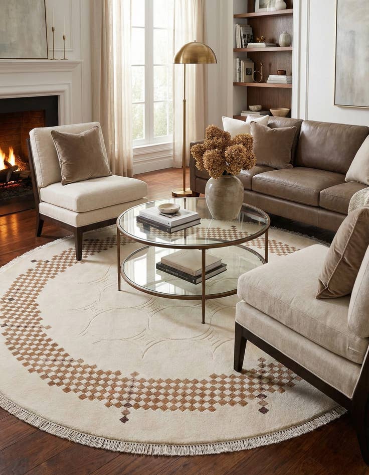 Detail image of 6' 4 x 6' 4  Hand Knotted Darya Wool Round Rug