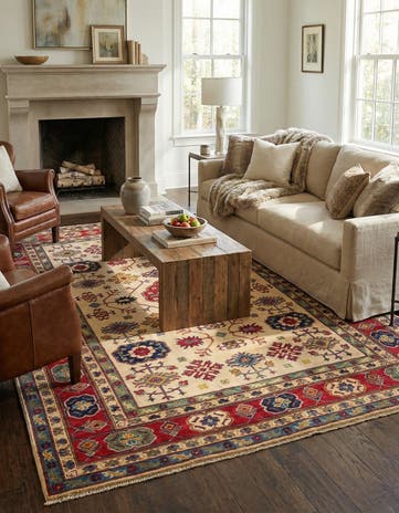 6' 8 x 9' 5 Hand Knotted Kazak Rug