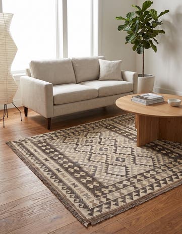 5' x 6' 7 Hand Woven Kilim Maymana Wool Rug
