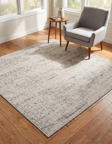 6' x 6' Easy-Clean Modern Indoor / Outdoor Square Rug