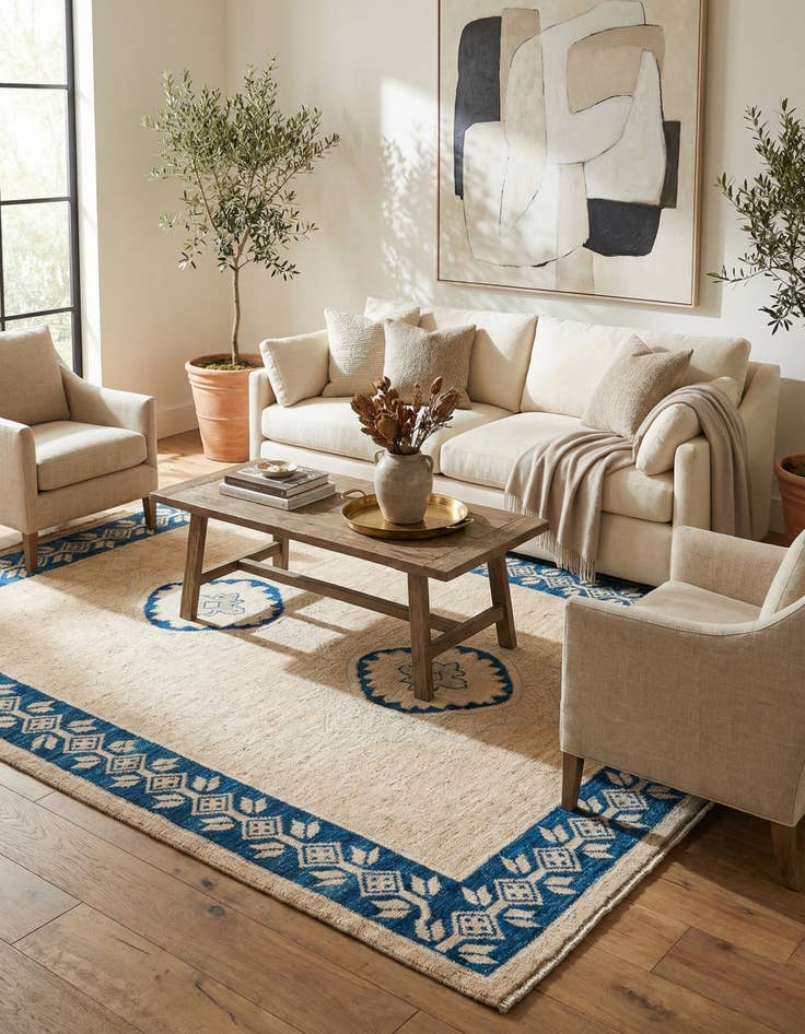 Detail image of 9' 1 x 12' 3  Hand Knotted Moroccan Wool Rug