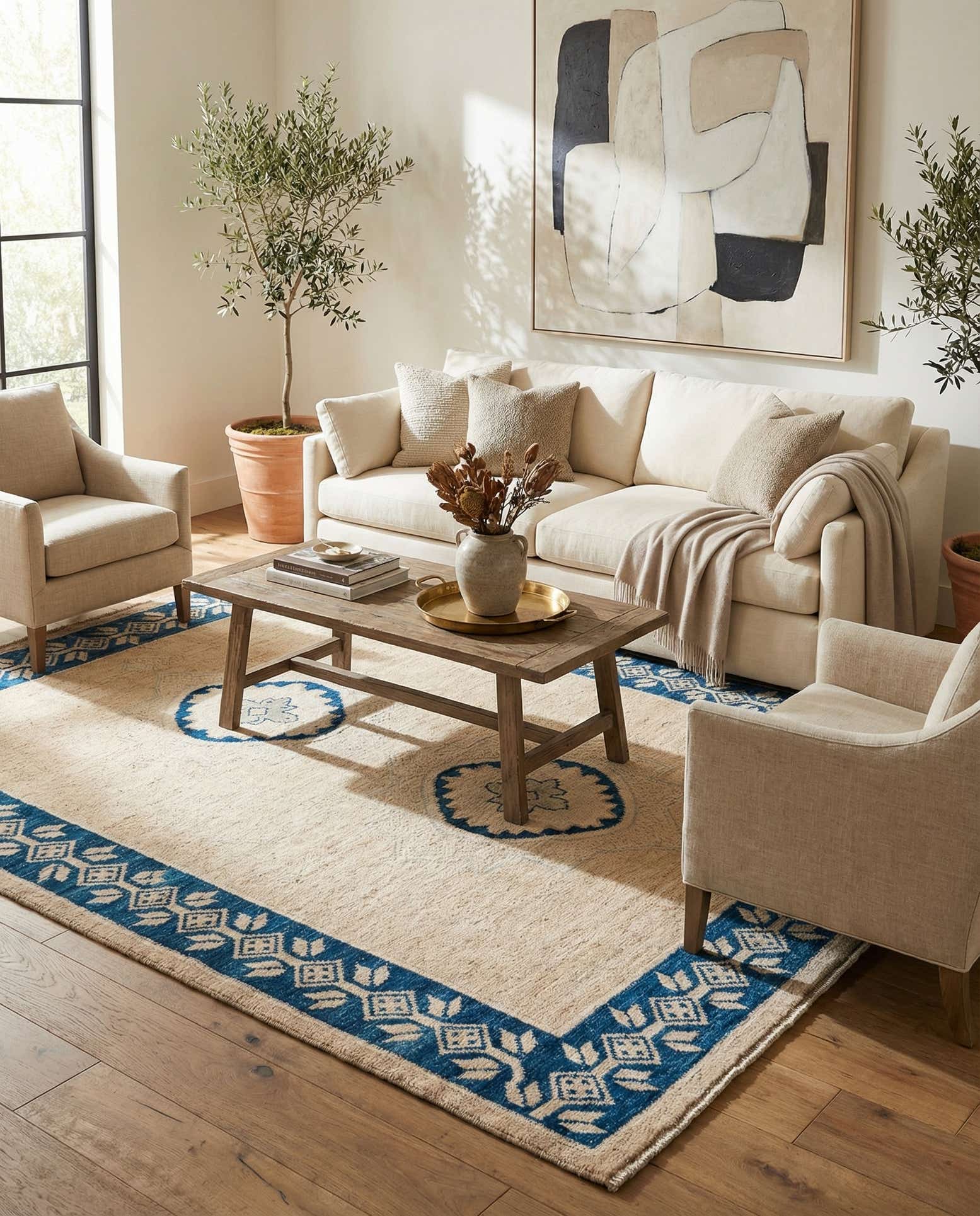 9' 1 x 12' 3 Hand Knotted Moroccan Wool Rug