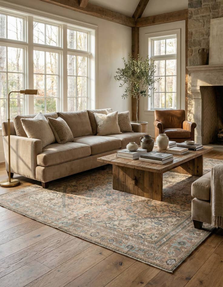 Detail image of 6' 7 x 9' 4  Hand Knotted Ultra Vintage Persian Wool Rug