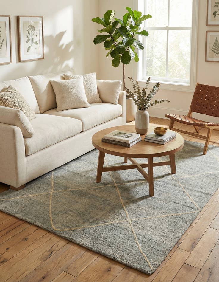 Detail image of 4' 5 x 6' 8  Hand Knotted Moroccan Wool Rug